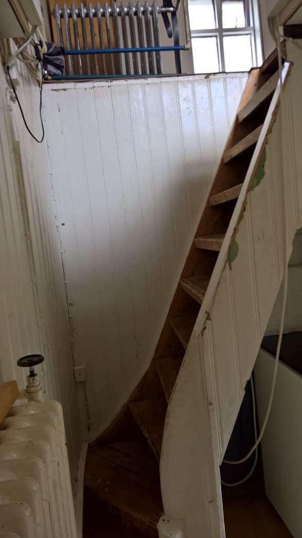 To save space, the stairs up to the second floor were a bit steeper than usual